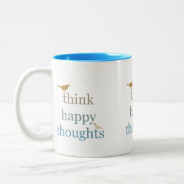 Denk aan Happy Thoughts Tweekleurige Koffiemok