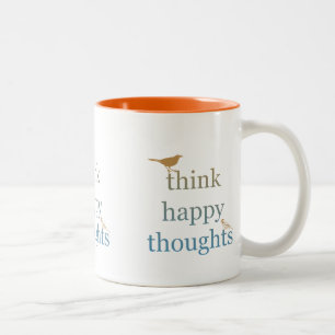 Denk aan Happy Thoughts Tweekleurige Koffiemok
