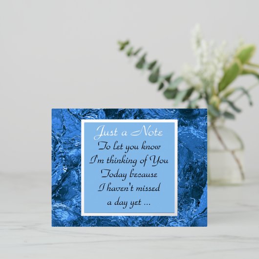 Denk aan het Briefkaart Blauwe Folie (Staand Voorkant)