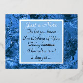 Denk aan het Briefkaart Blauwe Folie (Voorkant)