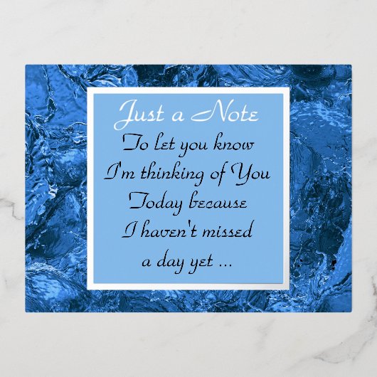 Denk aan het Briefkaart Blauwe Folie (Voorkant)