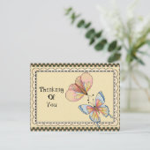 Denk aan het briefkaart van de Butterfly cartoon (Staand voorkant)