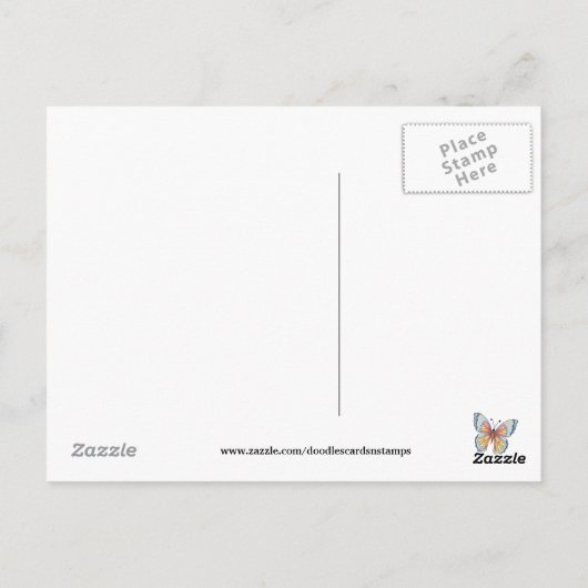 Denk aan het briefkaart van de Butterfly cartoon (Achterkant)