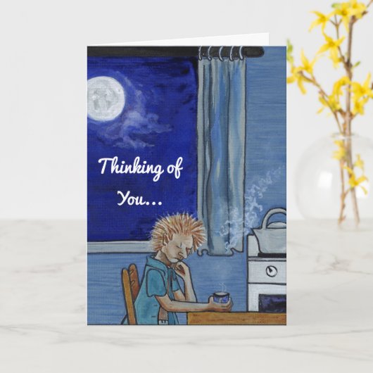 Denk aan het gevoel dat je de blauwen voelt kaart (Gele Bloem)