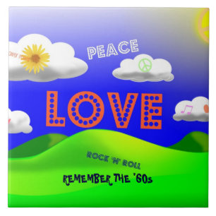 Denk aan het kleurrijke ontwerp van de jaren '60, tegeltje