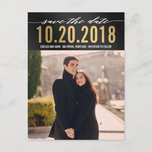 Denk aan het moderne Save the Date Briefkaart (Voorkant)