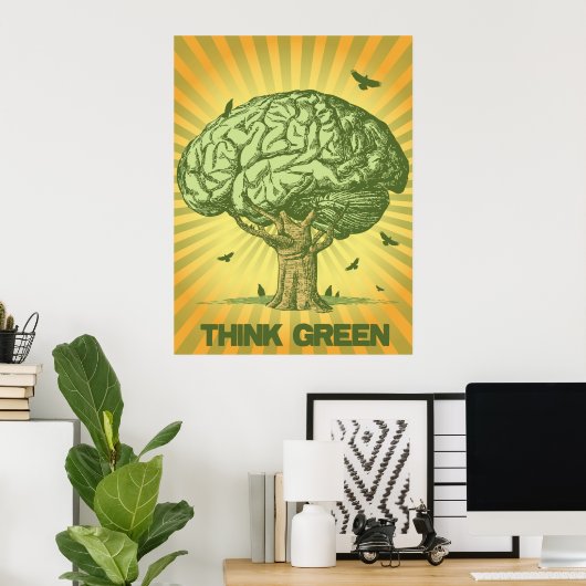 Denk aan het Poster van de Groene Boom (Thuiskantoor)