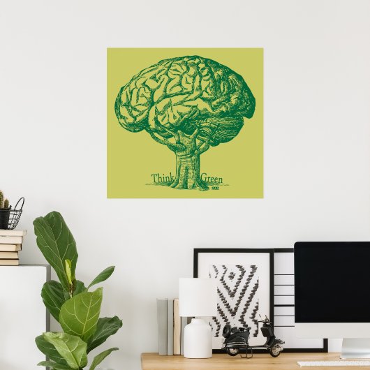 Denk aan het Poster van de Groene Boom (Thuiskantoor)