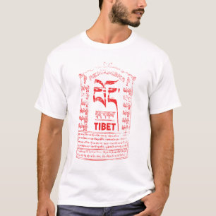 Denk aan het Tibetaans Rode Logo shirt