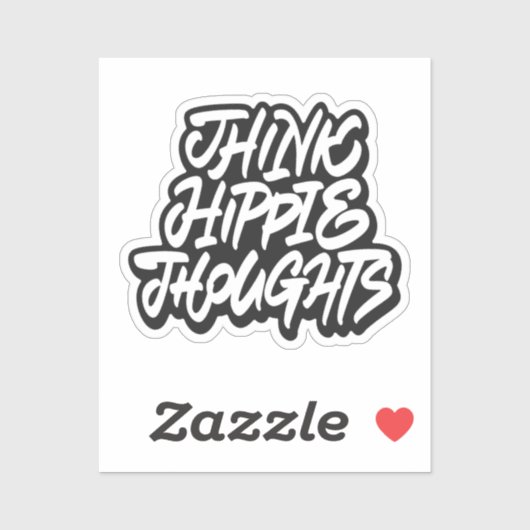 Denk aan hippie gedachten sticker (Vel)