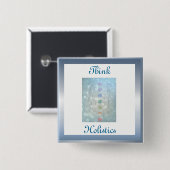 Denk aan holistisch design vierkante button 5,1 cm (Voorkant /achterkant)