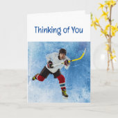 Denk aan Ice Hockey Sport Kaart (Gele Bloem)