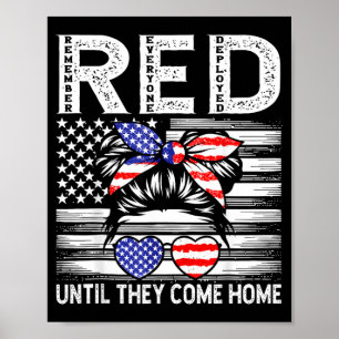 Denk Aan Iedereen Die Is Ingezet RED Militaire Fam Poster