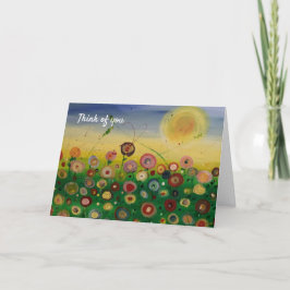 Denk aan je abstract bloemveld feestdagen kaart