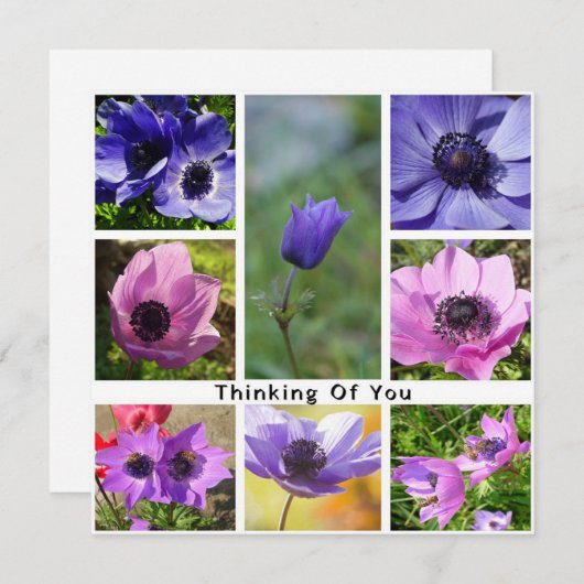 Denk aan je Anemone Photo Collage Save The Date (Voorkant / Achterkant)