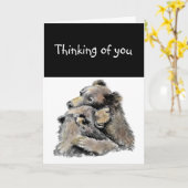 Denk aan je, Beer Hug Animal dat iemand zorgen baa Kaart (Gele Bloem)