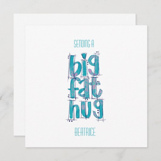 Denk aan je Big Hugs Lettering (Voorkant / Achterkant)