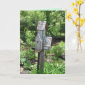 Denk aan je  Birdhouses Kaart (Gele Bloem)