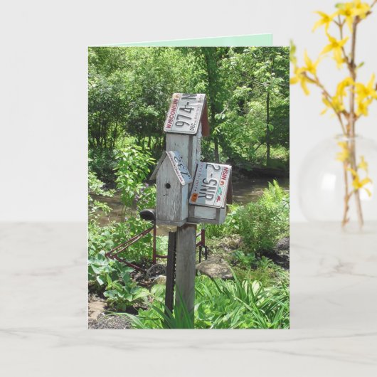 Denk aan je Birdhouses Kaart (Gele Bloem)
