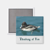 Denk aan je Black White Duck Lake Animal Magneet (Voorkant / Achterkant)