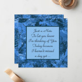 Denk aan je blauwe marmer notitiekaartje (Voorkant / Achterkant in situ)