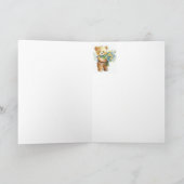 Denk aan je bloemen en Teddy Bear Kaart (Binnen)