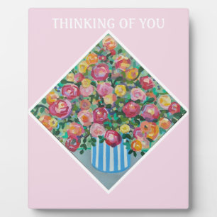 Denk aan je bloemen Tabletop Plaque met Easel Fotoplaat