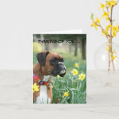Denk aan je bokser-hondenkaart kaart (Gele Bloem)