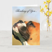 Denk aan je bokser wenskaart kaart (Gele Bloem)