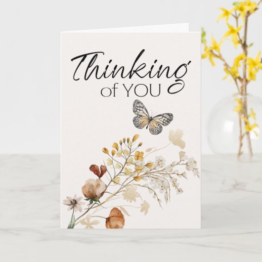 Denk aan je  botanische kleine Kaart (Gele Bloem)