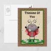 Denk aan je Briefkaart Ladybug (Voorkant / Achterkant)