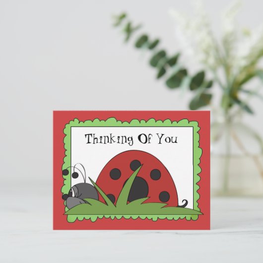 Denk aan je briefkaart Ladybug (Staand voorkant)