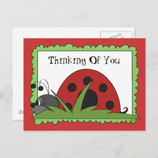 Denk aan je briefkaart Ladybug (Voorkant / Achterkant)