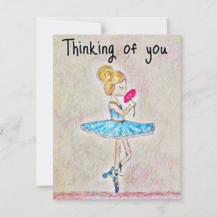 Denk aan je briefkaarten waarop Ballerina schilder