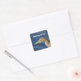 Denk aan je bruine vogelvrienden op lange afstand vierkante sticker