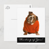 Denk aan je Bulldog Puppy Dog Greeting Poscard Briefkaart (Voorkant / Achterkant)