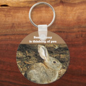 Denk aan je Cute Bunny Foto Aanmoediging Sleutelhanger (Voorkant)