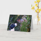 Denk aan je  Cute Puppy Kaart (Gele Bloem)