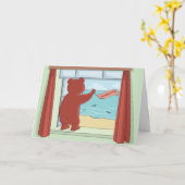 Denk aan je Cute Teddy Bear Fortieth Birthday Kaart (Gele Bloem)