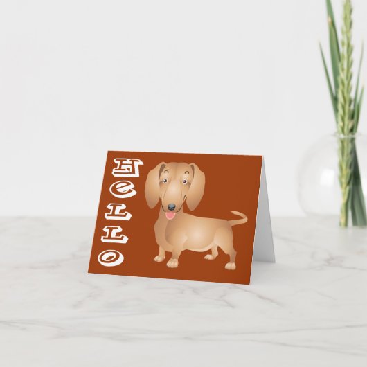 Denk aan je Dachshund Puppy Dog Note Card Kaart (Voorkant)