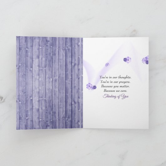 Denk aan je Dagen op Paars hout Kaart (Binnen)