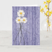 Denk aan je Dagen op Paars hout Kaart (Gele Bloem)