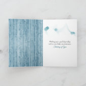 Denk aan je Daisies op Aqua Wood Card Kaart (Binnen)