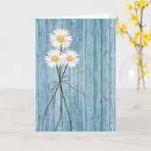 Denk aan je Daisies op Aqua Wood Card Kaart (Gele Bloem)
