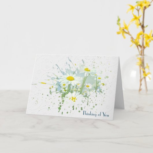 Denk aan je Daisy Splash Kaart (Gele Bloem)