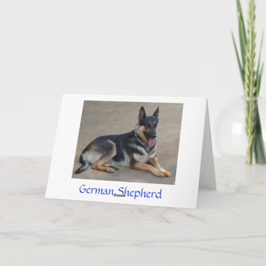 Denk aan je Duitse Wenskaart Shepherd Dog Kaart (Achterkant)
