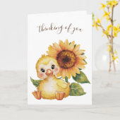 Denk aan je eendje en zonnebloem kaart (Gele Bloem)