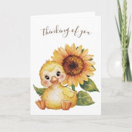 Denk aan je eendje en zonnebloem kaart