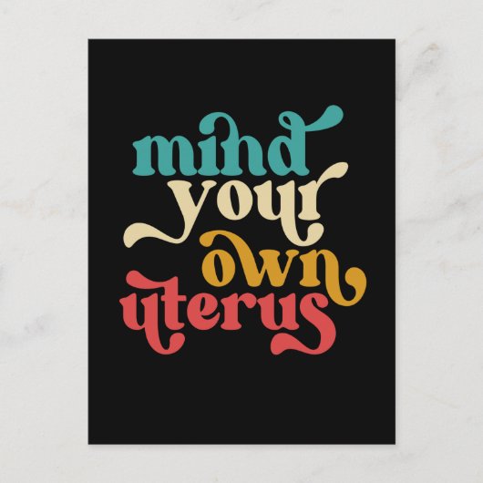 Denk aan je eigen baarmoeder briefkaart (Voorkant)