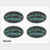 Denk aan je eigen baarmoeder ovale sticker (Vel)